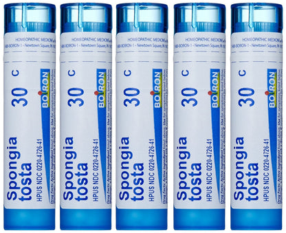 Boiron Spongia Tosta 30C (Pack of 5) - Homeopathic Croupy Cough Medicine