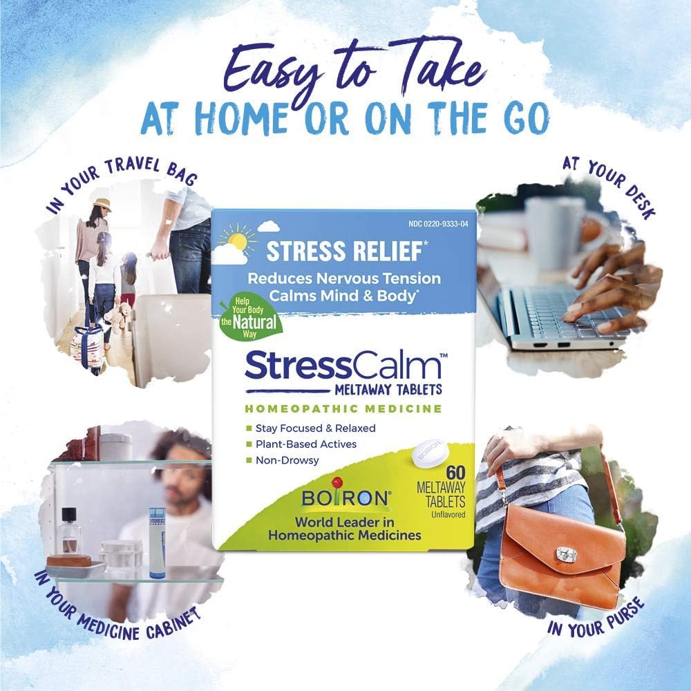Boiron StressCalm - Relief from Stress, Anxiousness, Nervousness, Irritability, and Fatigue | 60 Count Pack of 2