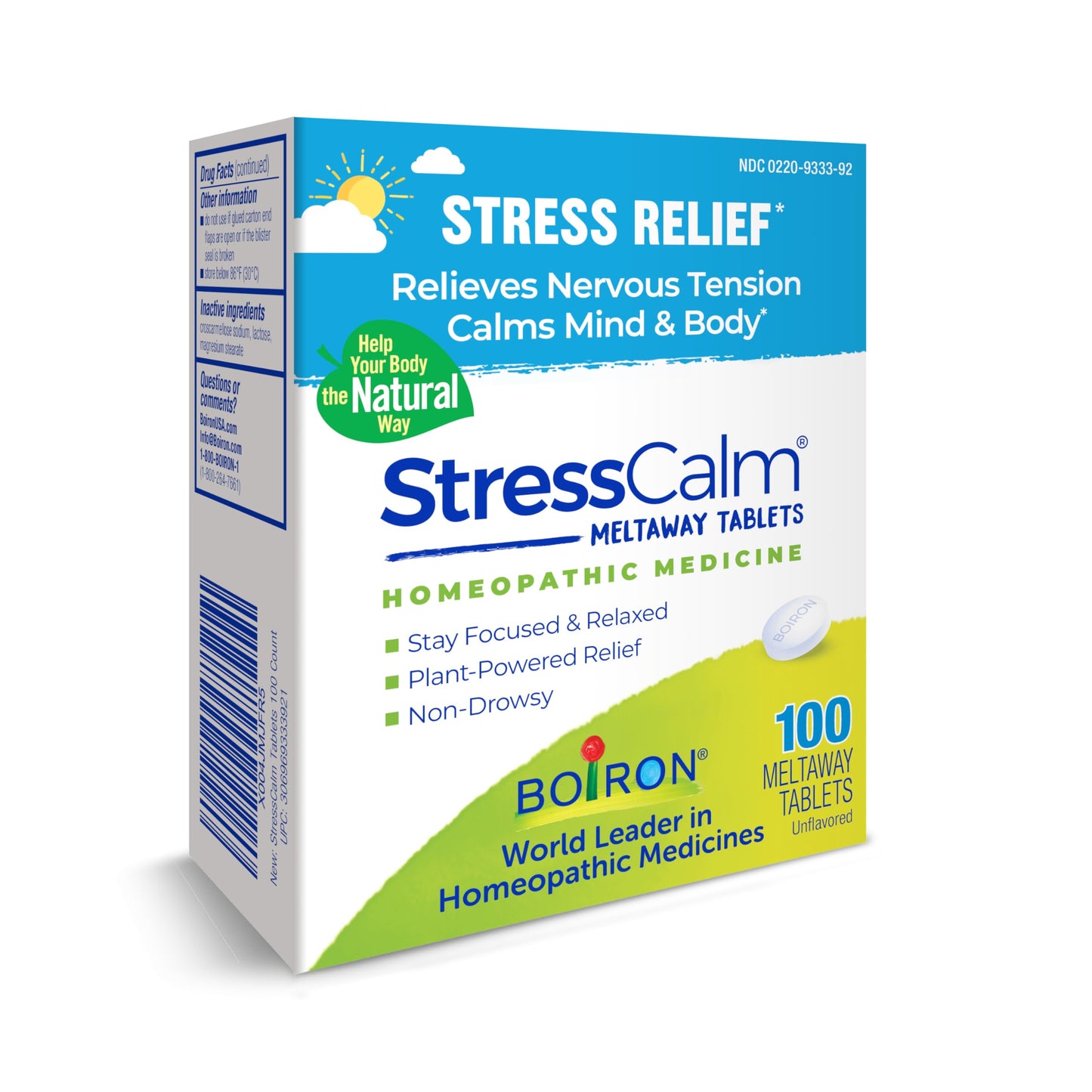 Boiron StressCalm Tabs — 100 Count | Non-Drowsy Stress Relief & Meltaway Tablets