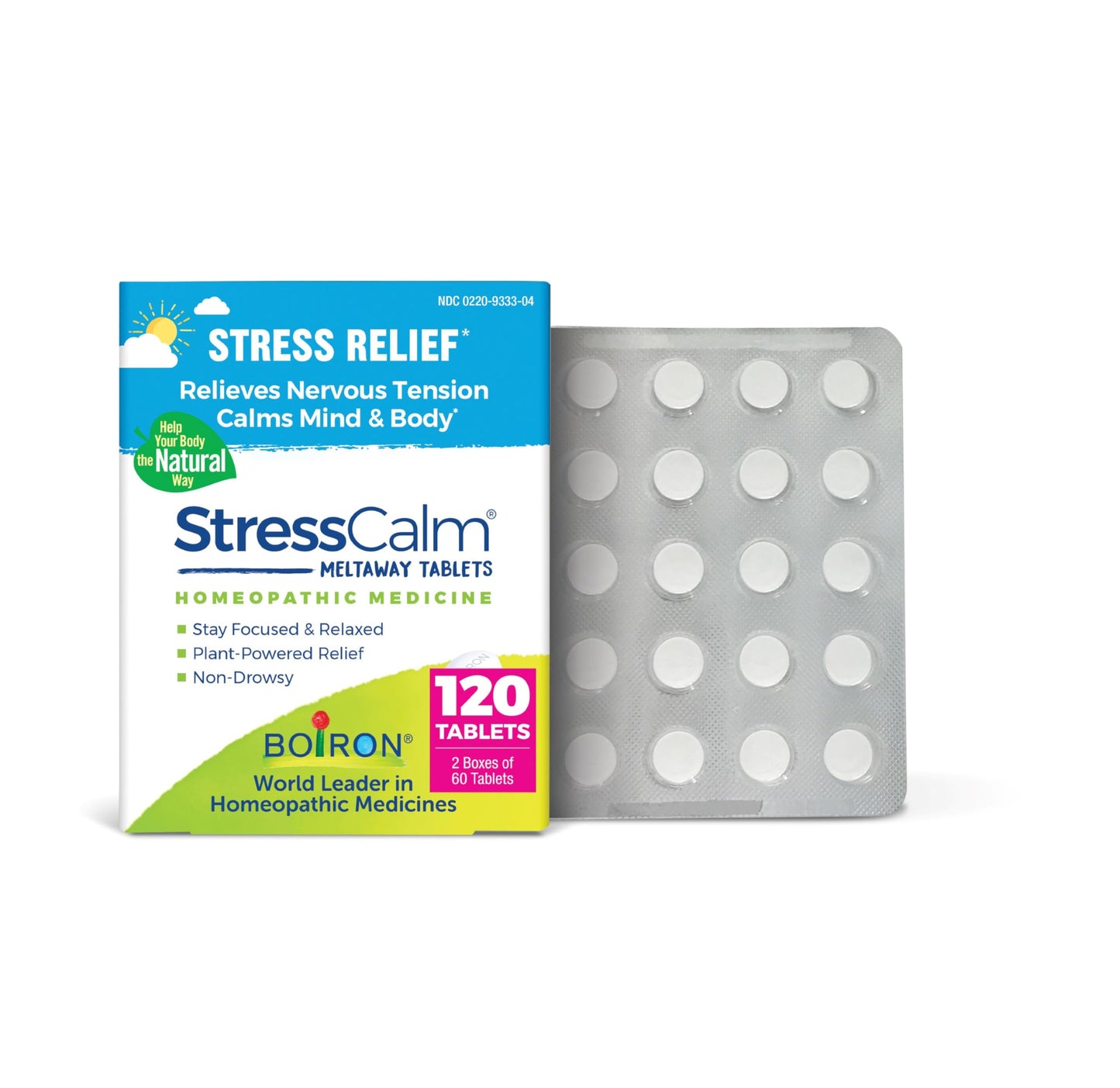 Boiron StressCalm Tablets - Stress Relief & Calm (120 Count, 2-Pack)