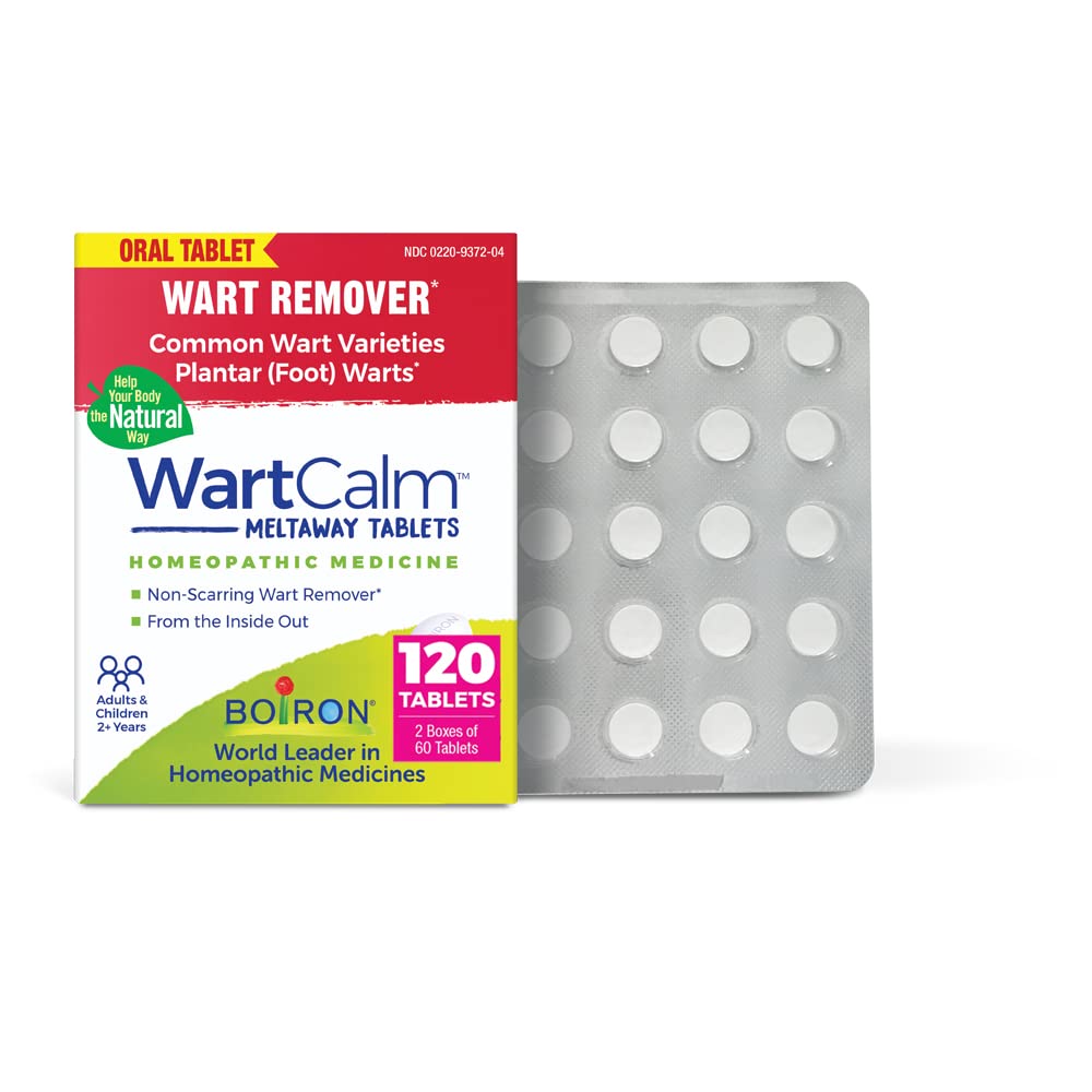 Boiron WartCalm – Painless Wart Removal Tablets (120 Count, 2-Pack)