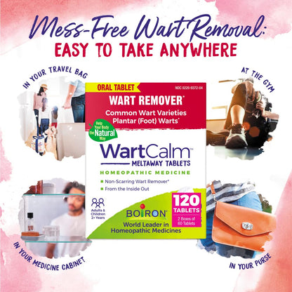 Boiron WartCalm – Painless Wart Removal Tablets (120 Count, 2-Pack)