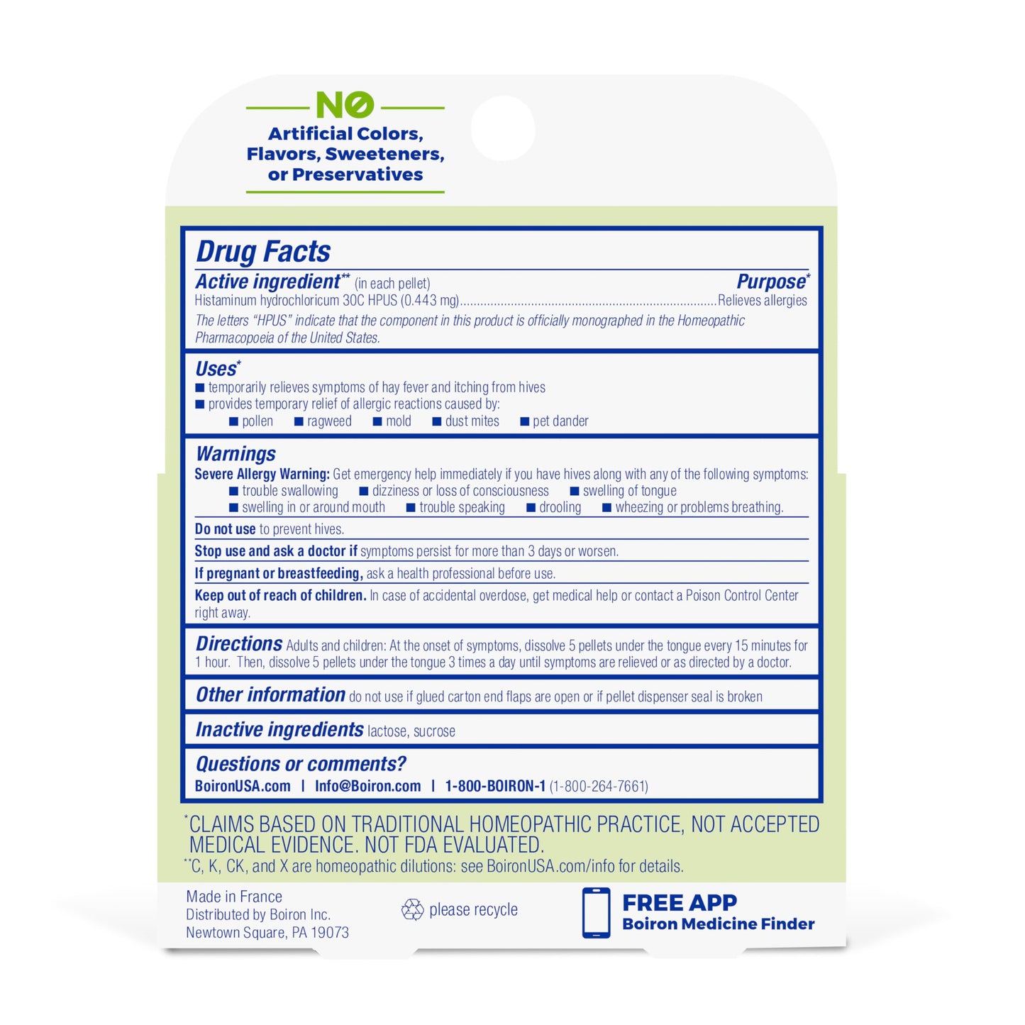 Boiron Histaminum Hydrochloricum 30C – Homeopathic Allergy Relief Pellets (Indoor/Outdoor, Hay Fever, Hives) – 3 Count (240 Pellets)