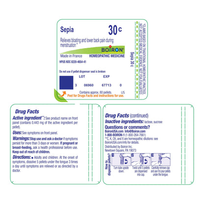 Boiron Sepia 30CH Homeopathic Medicine for Mood Swings - 80 Pellets