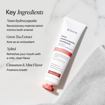 Boka Fluoride Free Toothpaste with Nano Hydroxyapatite – Sensitive Teeth, Cinnamon Mint, 4 oz, US Made