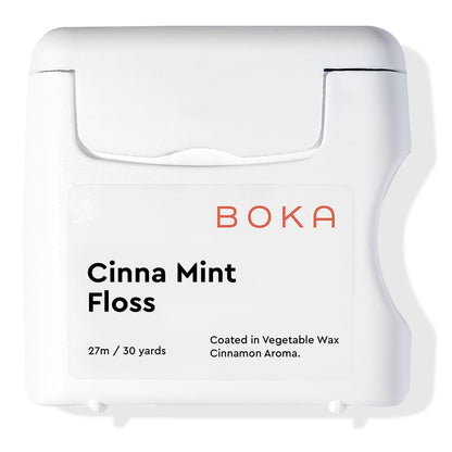 Boka Cinna Mint Woven Dental Floss – Natural Vegetable Wax, Teflon-Free, 30 Yards (Pack of 1)