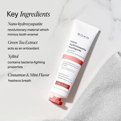Boka Fluoride Free Toothpaste with Nano Hydroxyapatite | Cinnamon Mint, 4 Fl Oz – Pack of 2 for Adults & Kids (US Made)