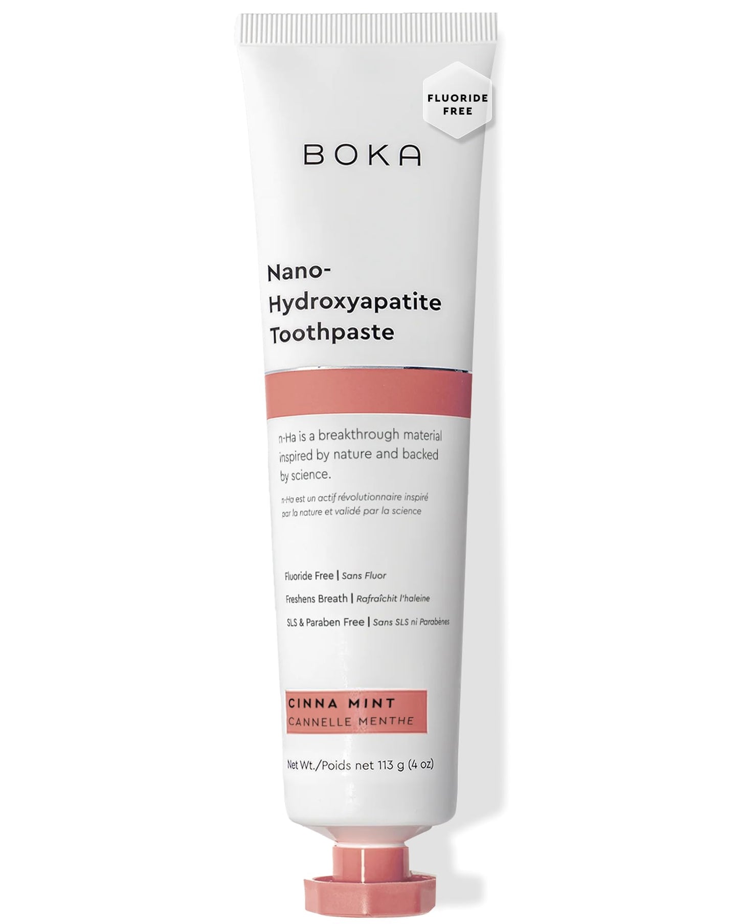 Boka Fluoride Free Toothpaste with Nano Hydroxyapatite – Sensitive Teeth, Cinnamon Mint, 4 oz, US Made