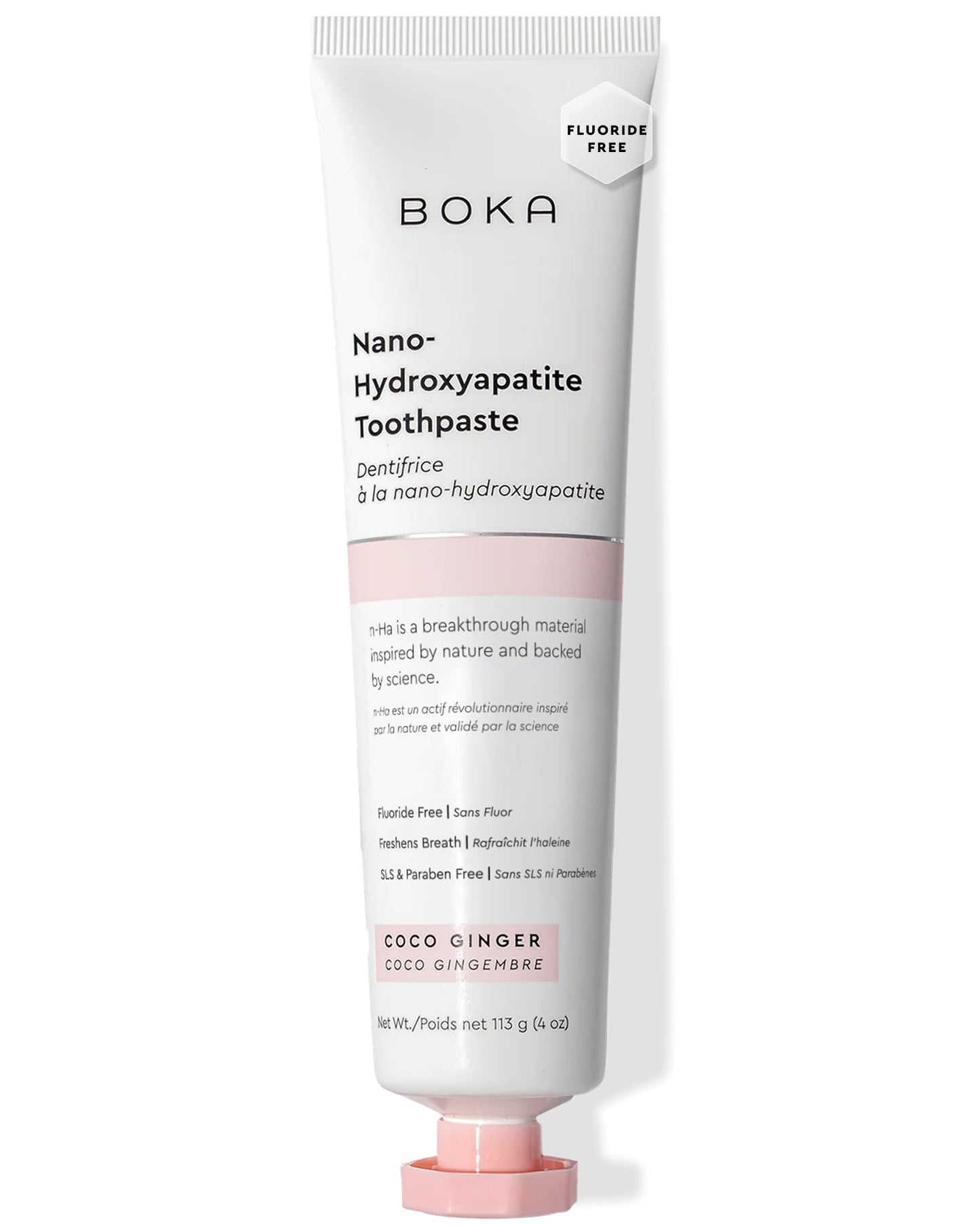 Boka Fluoride-Free Nano Hydroxyapatite Toothpaste – Sensitive Teeth, Coco Ginger Flavor, 4 oz