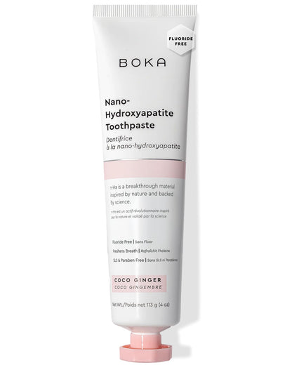 Boka Fluoride-Free Nano Hydroxyapatite Toothpaste – Sensitive Teeth, Coco Ginger Flavor, 4 oz