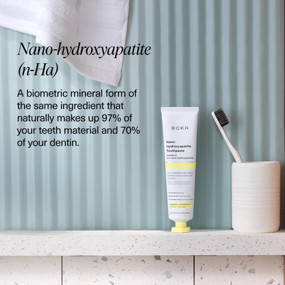 Boka Fluoride-Free Toothpaste with Nano Hydroxyapatite - Sensitive Teeth, Lemon Lavender Flavor, 4 oz x3