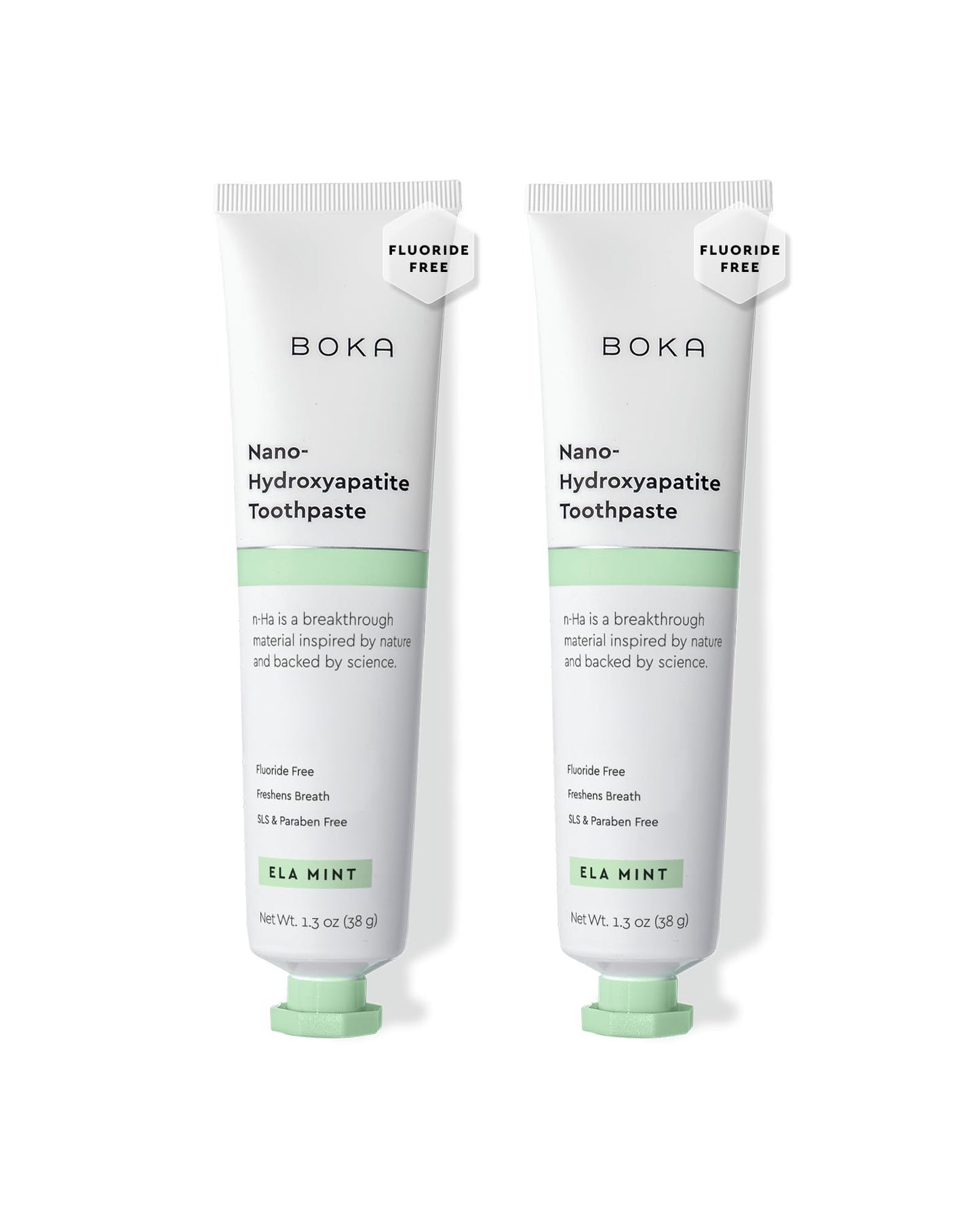 Boka Fluoride-Free Toothpaste with Nano Hydroxyapatite – Ela Mint, 2 Pack (US Made)