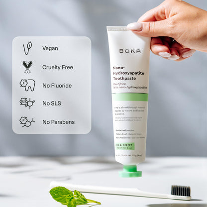 Fluoride Free Toothpaste with Nano Hydroxyapatite – Sensitive Teeth Safe | 4 Oz 3Pk | Ela Mint, Coco Ginger, Lemon Lavender – US Manufactured