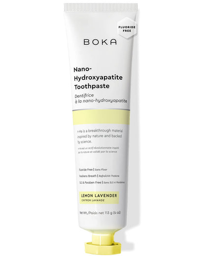 Boka Fluoride-Free Toothpaste | Nano-Hydroxyapatite for Sensitive Teeth | Lemon Lavender 4oz