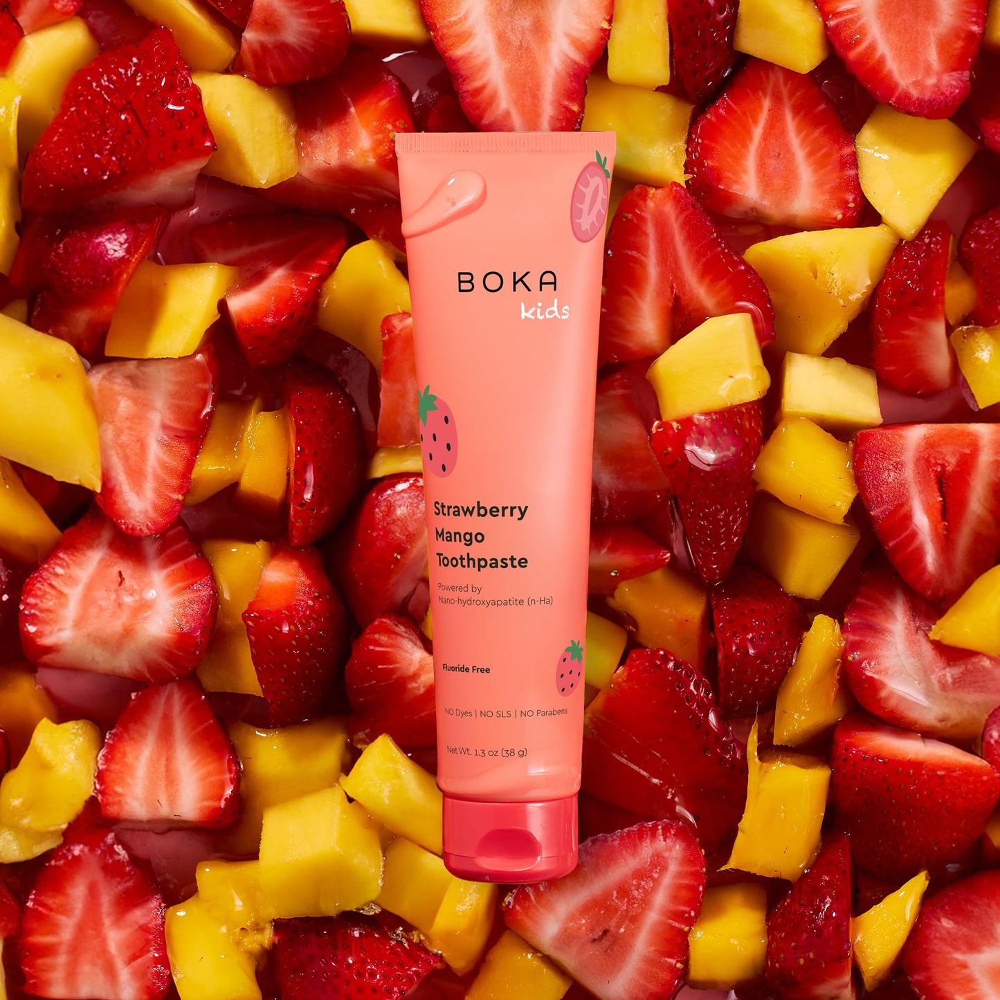 Boka Fluoride Free Toothpaste Nano Hydroxyapatite - Strawberry Mango 1.3 oz 2pk | US Made