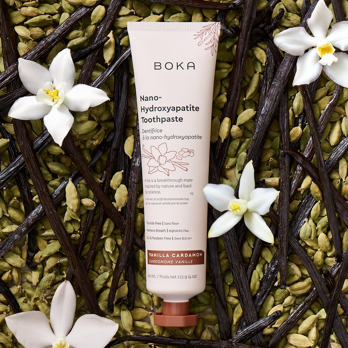 Boka Fluoride-Free Toothpaste with Nano-Hydroxyapatite – Vanilla Cardamom, 4 oz