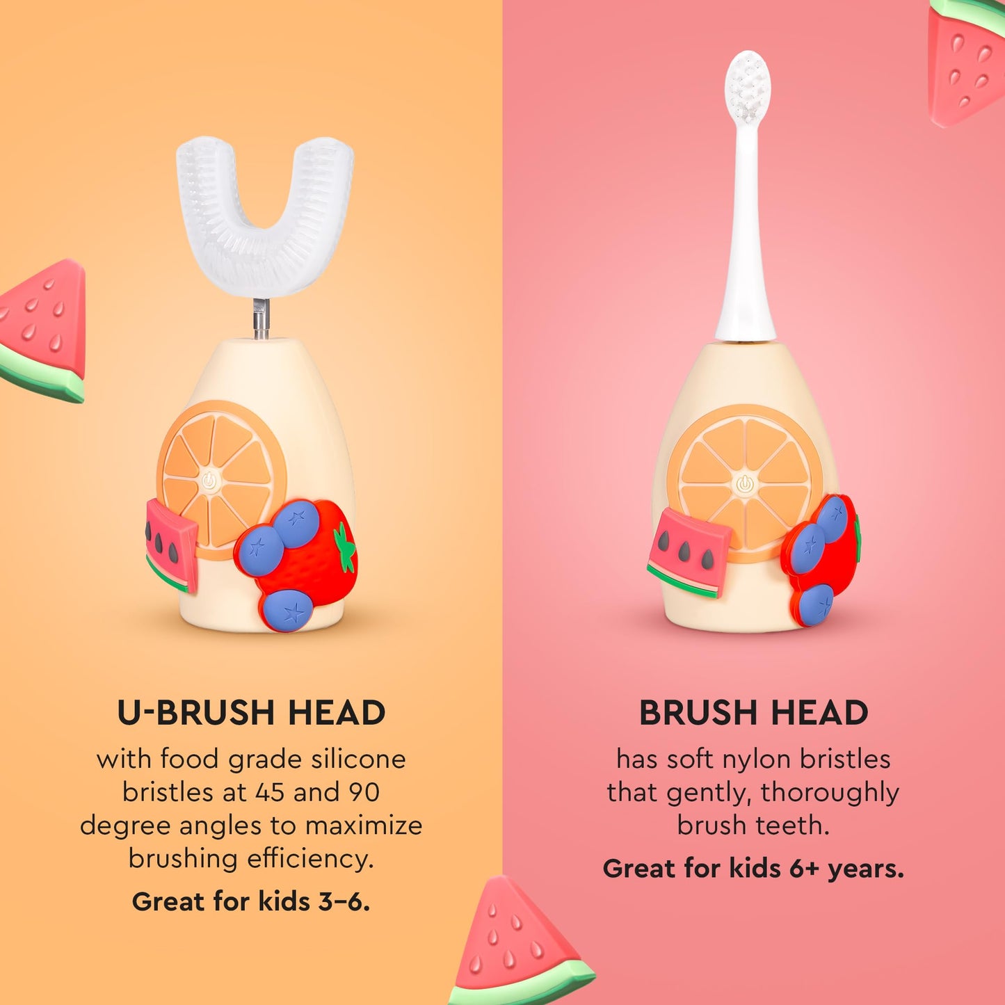 Boka Kids Sonic Electric Toothbrush – Rechargeable, Food-Grade Silicone Bristles, U Brush & Nylon Brush Set