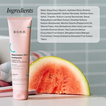 Boka Fluoride-Free Toothpaste – Nano Hydroxyapatite, Watermelon Mint (4 oz) – USA Made