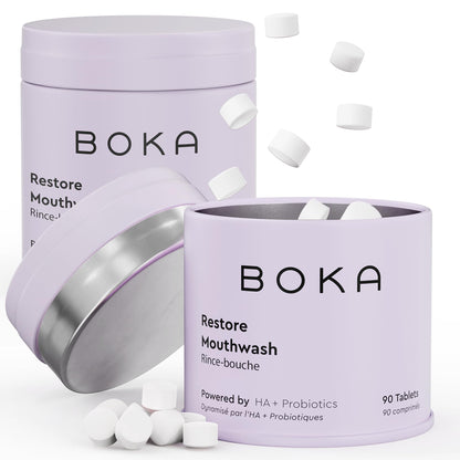 Boka Travel Size Mouthwash Tablets | Hydroxyapatite, Fluoride-Free, Alcohol-Free, Mint (Pack of 2, 90 Pcs)