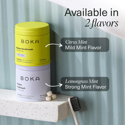 Boka Travel Size Mouthwash Tablets | Hydroxyapatite, Fluoride-Free, Alcohol-Free, Mint (Pack of 2, 90 Pcs)