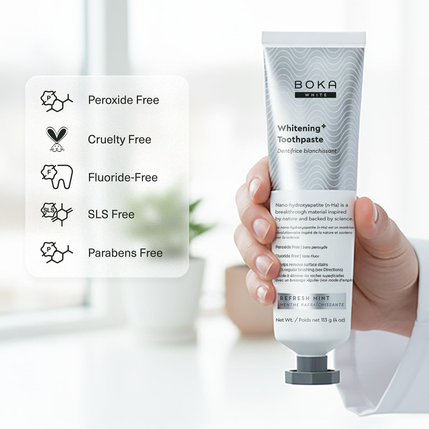 Boka Fluoride Free Nano-Hydroxyapatite Toothpaste – For Sensitive Teeth (4 oz)