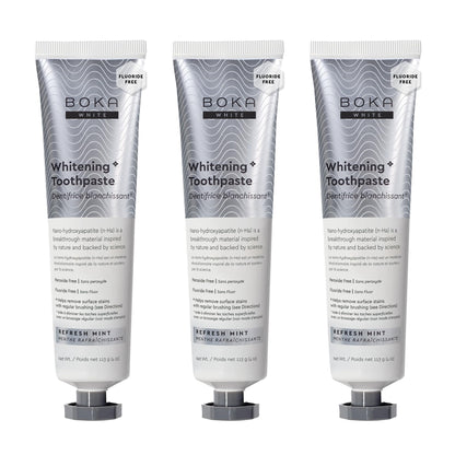 Boka Fluoride Free Toothpaste with Nano Hydroxyapatite – Sensitive Teeth, Whitening Mint, 4 oz, 3 Pack, US Made