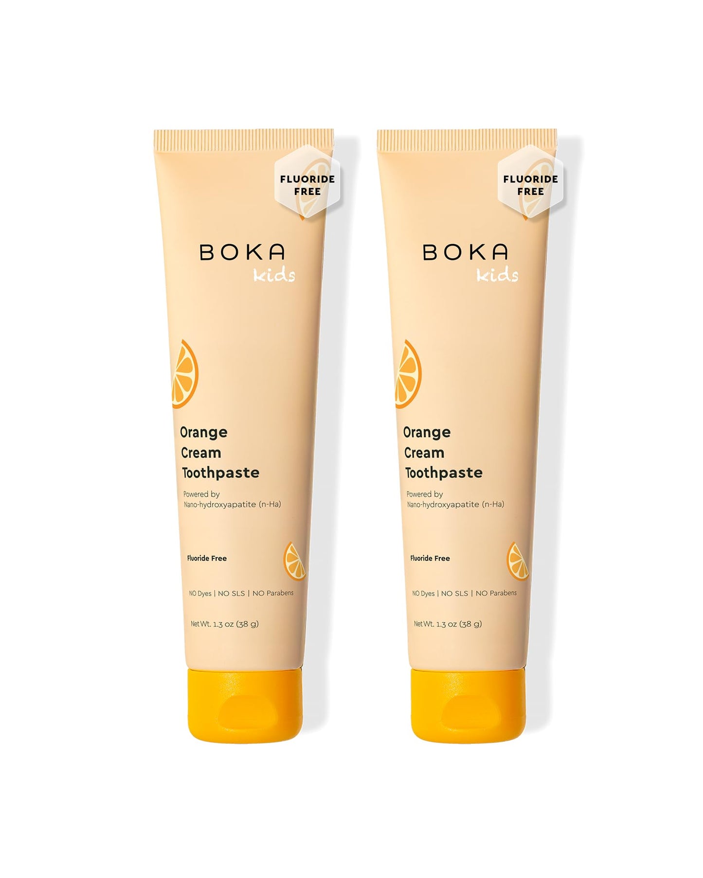 Boka Fluoride-Free Toothpaste with Nano Hydroxyapatite – Orange Cream, 1.3 oz 2pk (US Manufactured)