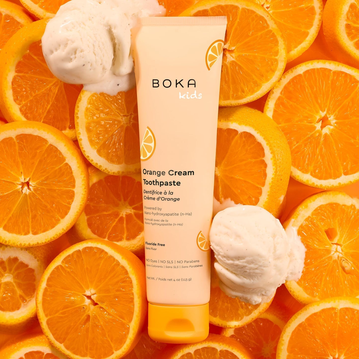 Boka Nano Hydroxyapatite Toothpaste – Fluoride Free, Orange Cream, 4 oz 3Pk (US Manufactured)