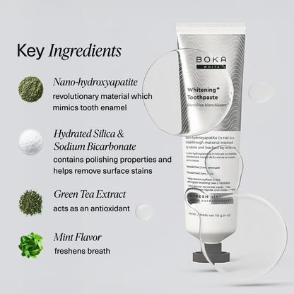 Boka Fluoride Free Toothpaste with Nano Hydroxyapatite – Sensitive Teeth, Whitening Mint, 4 oz, 3 Pack, US Made