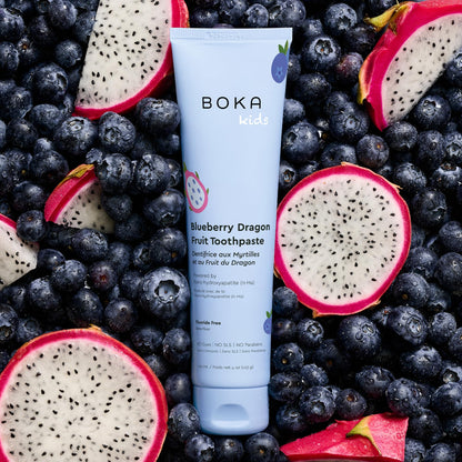 Boka Fluoride Free Toothpaste - Nano Hydroxyapatite, Blueberry Dragon Fruit (4 oz) US Made