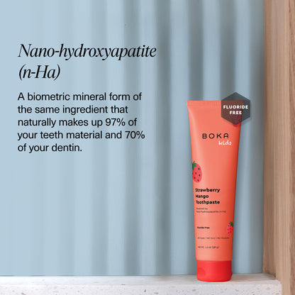 Boka Fluoride Free Toothpaste Nano Hydroxyapatite - Strawberry Mango 1.3 oz 2pk | US Made