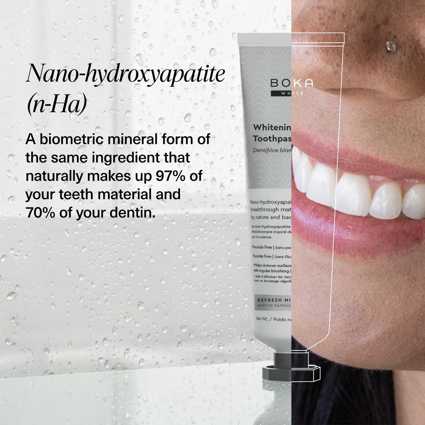Boka Fluoride Free Toothpaste with Nano Hydroxyapatite – Sensitive Teeth, Whitening Mint, 4 oz, 3 Pack, US Made