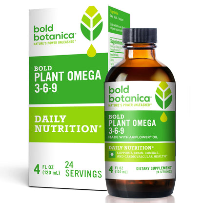 Bold Botanica Plant Omega 3-6-9 with Ahiflower Oil – Vegan, Non-GMO, 4 oz