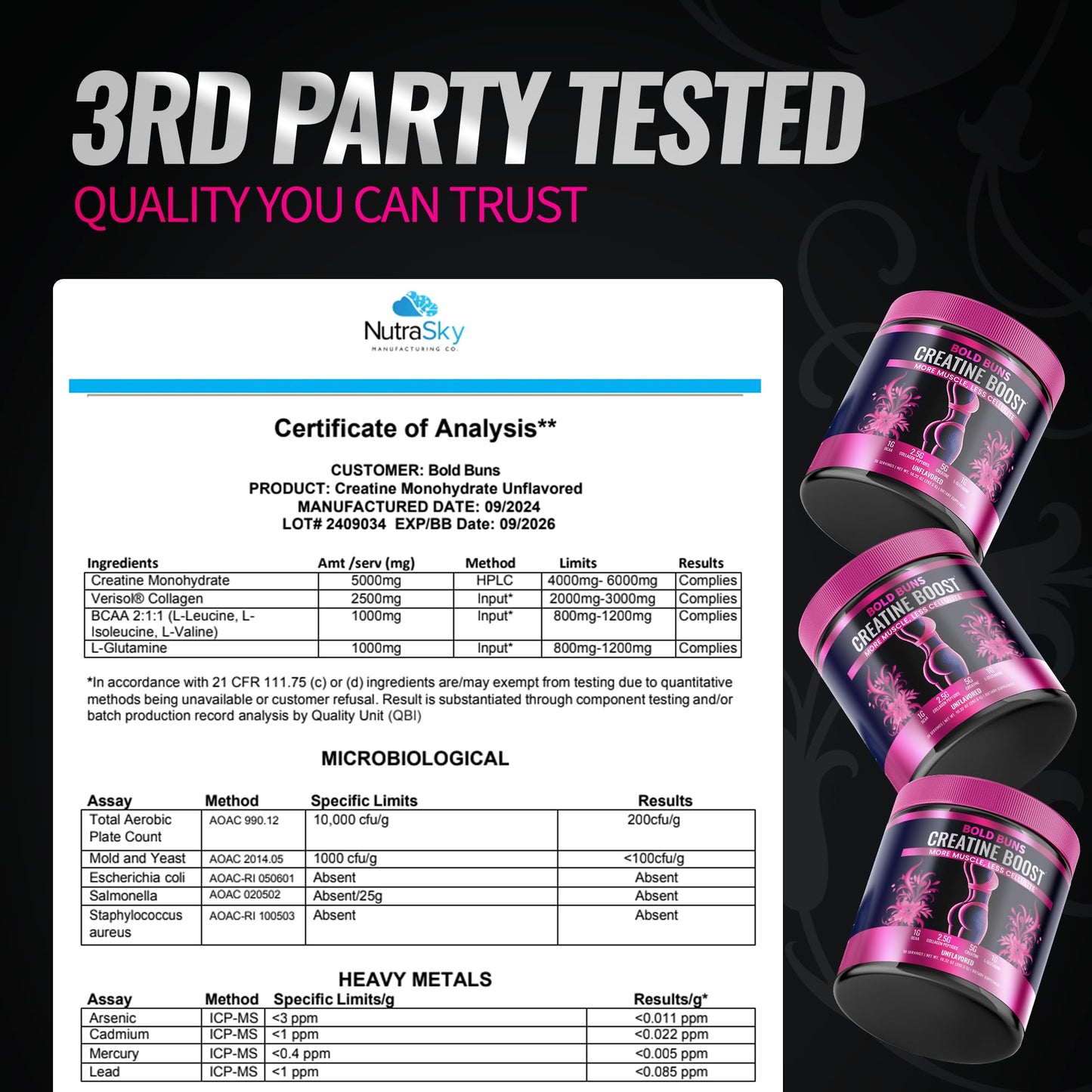 Bold Buns Creatine for Women – Booty Builder with Collagen & BCAA