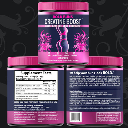 Bold Buns Creatine for Women – Booty Builder with Collagen & BCAA