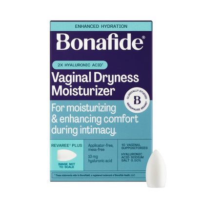 Revaree Plus by Bonafide — Hyaluronic Acid Vaginal Moisturizer with Sweet Almond Oil | 1-Month Supply (10 Inserts)