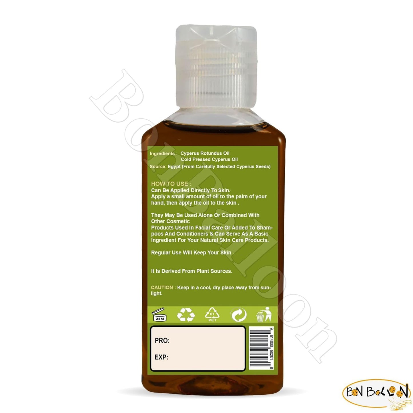 Bonballoon Nature Max Cyperus Oil – Natural Cold-Pressed Egyptian Skin Care Oil, Halal & Non-GMO (50 ml)