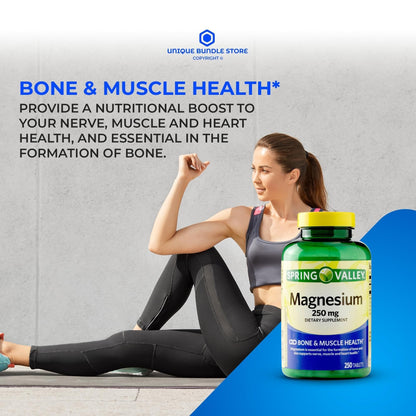 Magnesium Oxide 250 mg – 250 Tablets | Vegetarian, Bone & Muscle Support