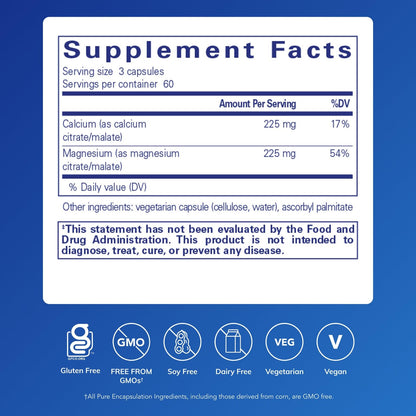 Pure Encapsulations Calcium Magnesium (Citrate/Malate) – Bone & Cardiovascular Health | 180 Capsules