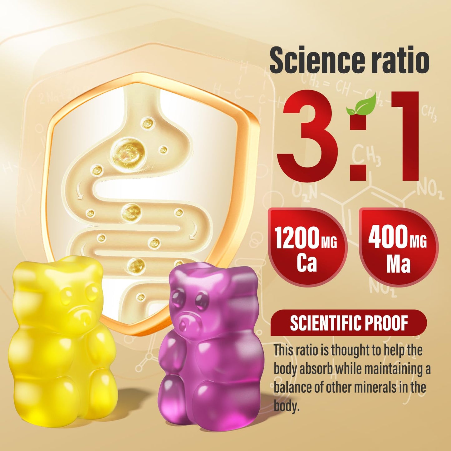 13-in-1 Calcium Citrate Gummies – 1200 mg with D3, K2, Mg & Zn | 60 Gummies