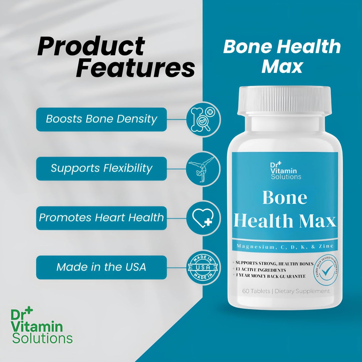 DR Vitamin Solutions Bone Health Max - Calcium, Magnesium & Vitamin D3