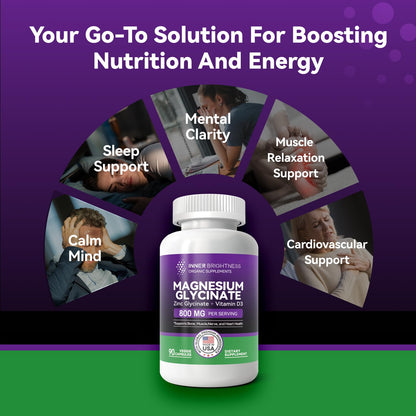 Magnesium Glycinate with Zinc & Vitamin D3 – Sleep, Immune & Heart Health