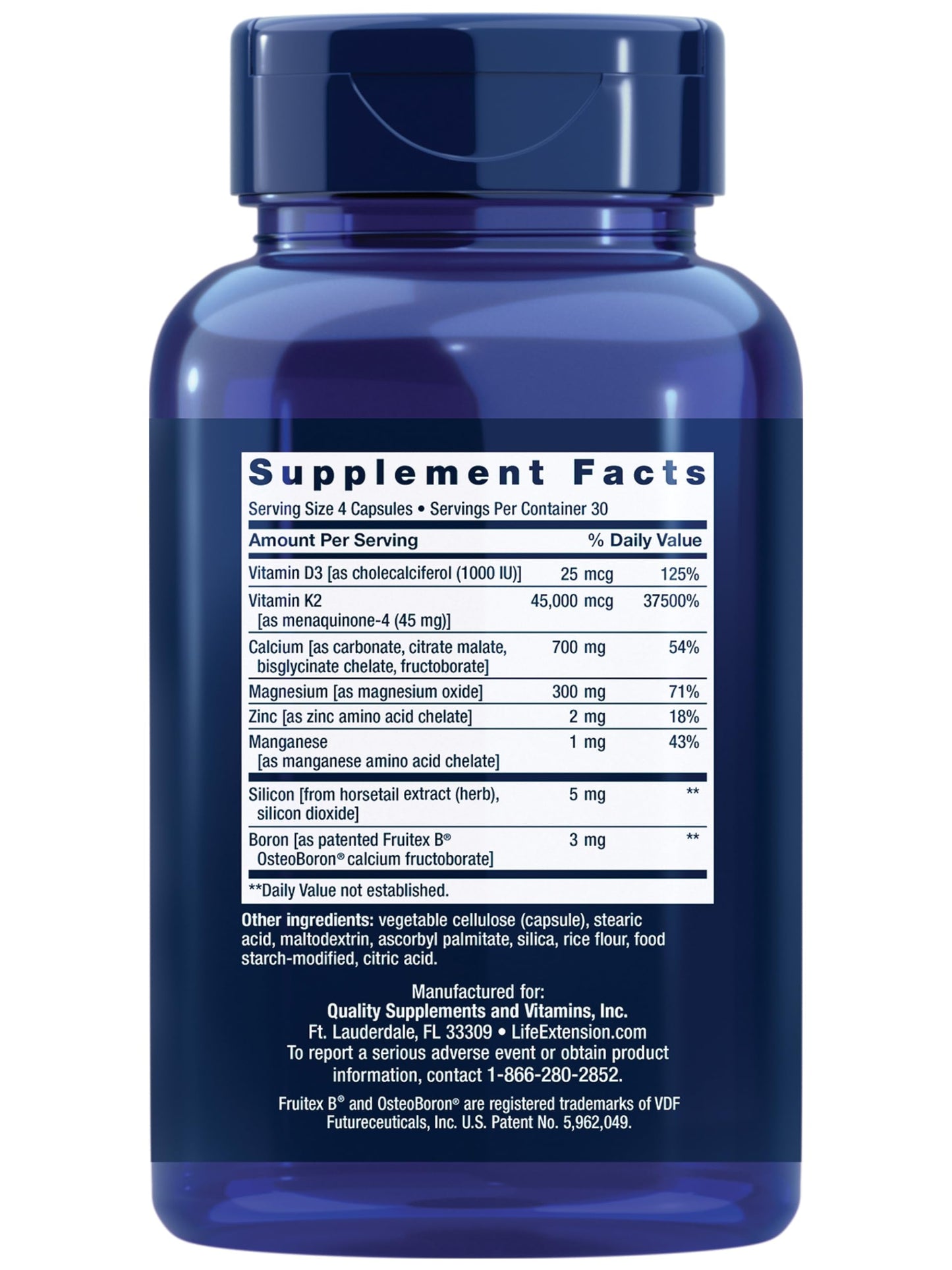Bone Restore Elite Calcium with K2 - Life Extension | Gluten-Free & Non-GMO | 120 Capsules
