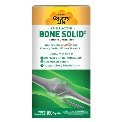 Bone Solid - MCHA Bone Health Supplement with Vitamin K2 & D3 | 180 Capsules