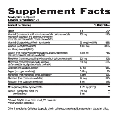 Bone Solid - MCHA Bone Health Supplement with Vitamin K2 & D3 | 180 Capsules