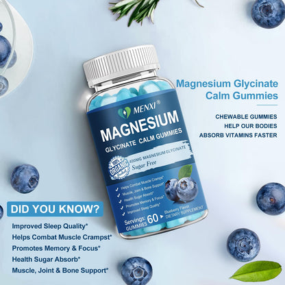 Magnesium Gummies 600mg per Serving | Glycinate 400mg + Malate 200mg