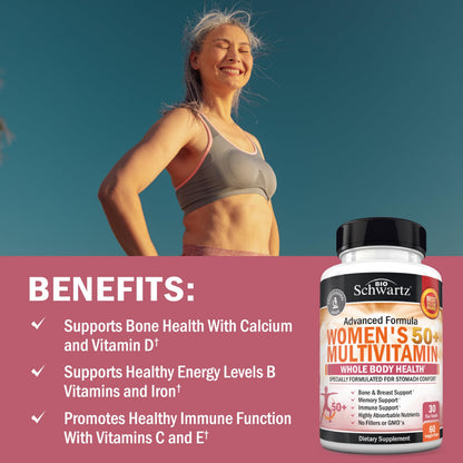 Daily Multivitamin for Women 50+ – Memory Support & Immune Health | 60 Capsules