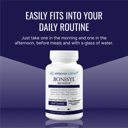 Bonesyl by Approved Science | Strengthen Bones, Maintain Bone Health | Vegan, Made in USA, 180 Tablets