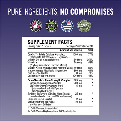 Bonesyl by Approved Science | Strengthen Bones, Maintain Bone Health | Vegan, Made in USA, 180 Tablets