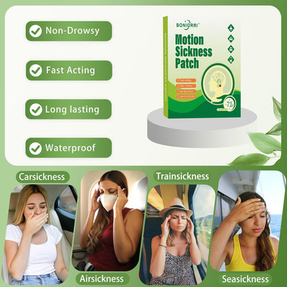 BONIORRI Motion Sickness Patches - Non-Drowsy Sea & Travel Relief (24 Count)